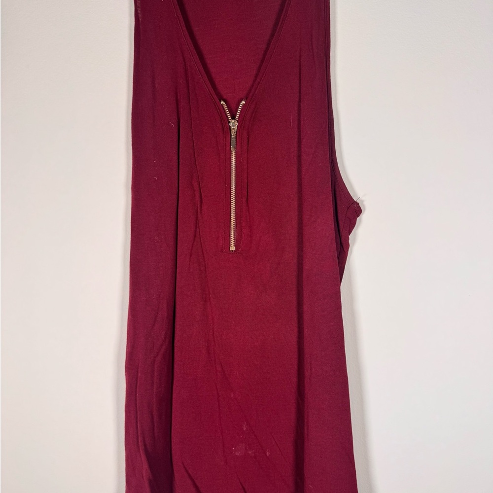 Dynamite Maroon Zip-Front Tank – Size S